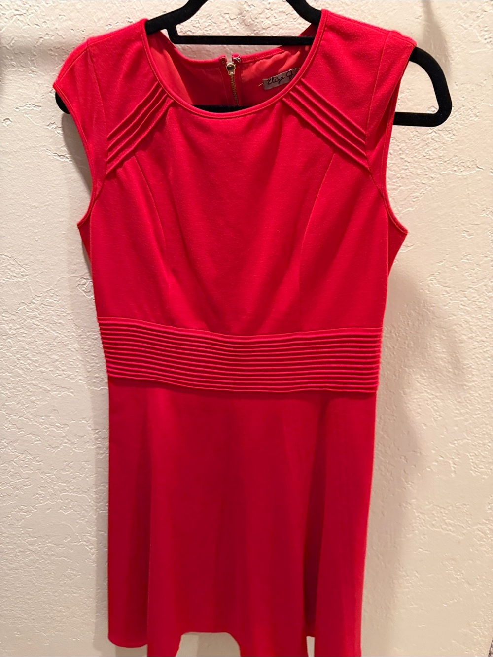 Eliza J Red Sleeveless Fit-and-Flare Midi Dress